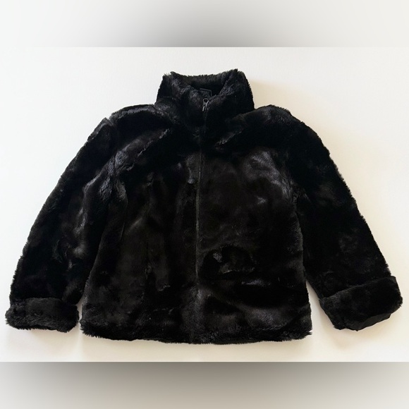 GAP Other - Gap Girls Black Faux Fur Jacket Coat Long Sleeve